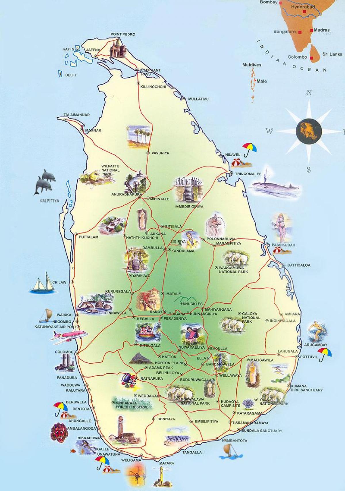 관광 명소 Sri Lanka 지도