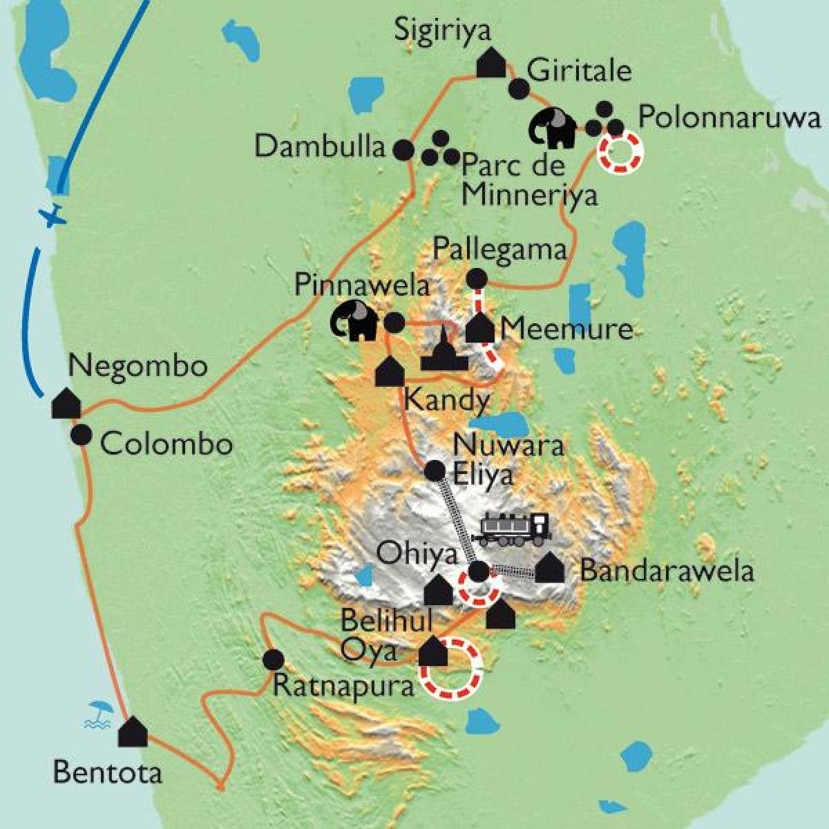 스리랑카 지도 sigiriya