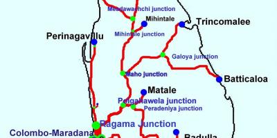 기차 Sri Lanka 지도