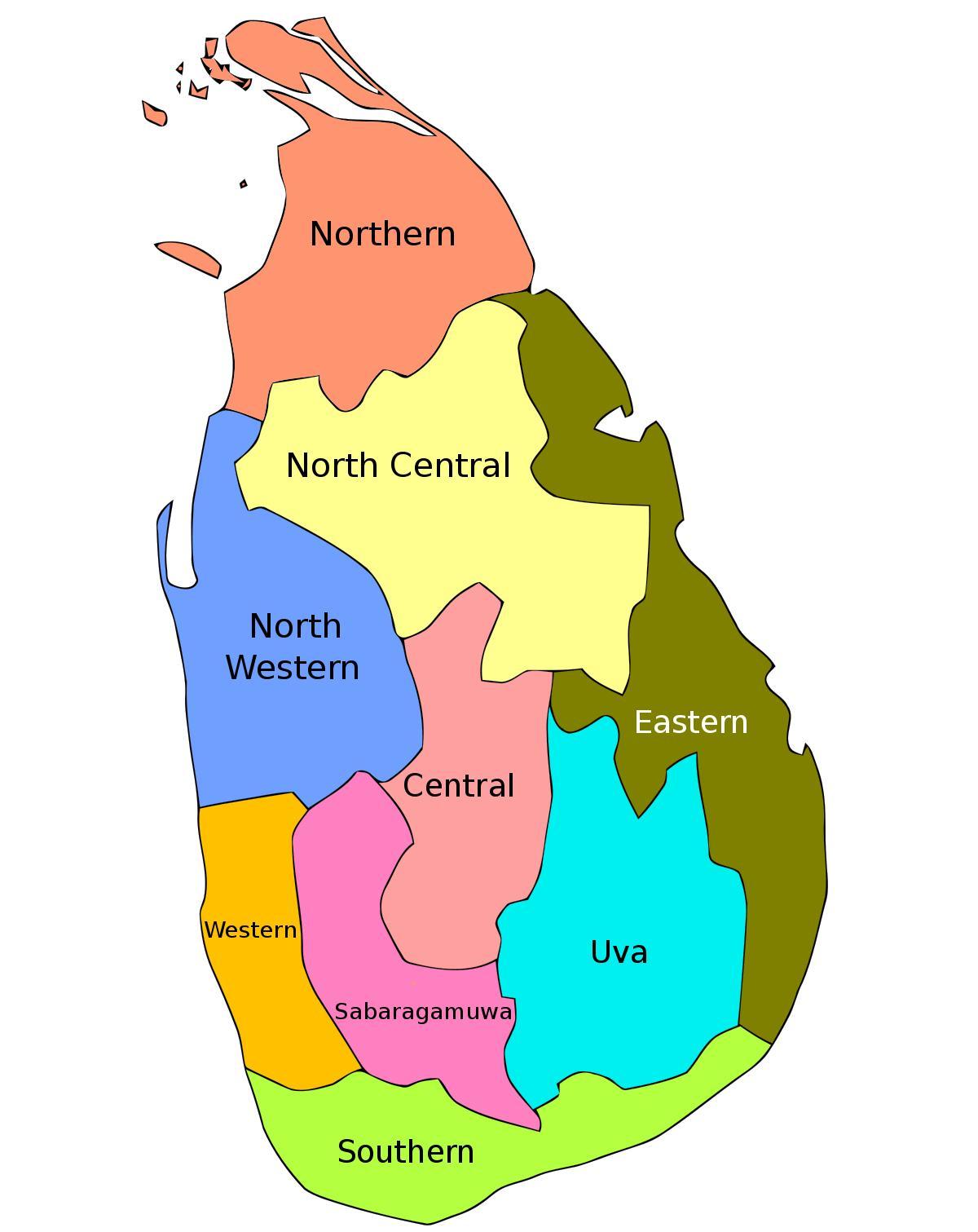 스리랑카 지역 지도