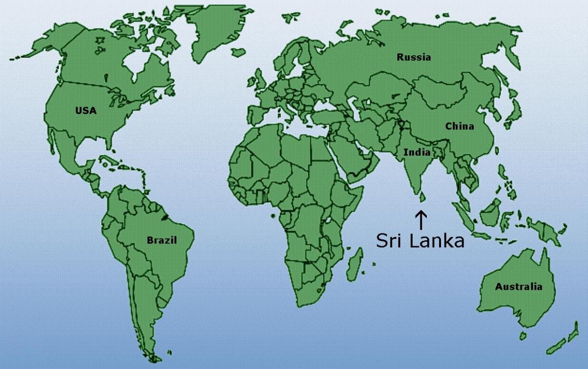 세계지도를 보여주는 스리랑카