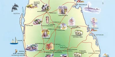 관광 명소 Sri Lanka 지도