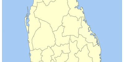 지도 스리랑카의 남쪽 지방