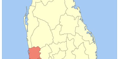 지도 스리랑카의 서쪽 지방